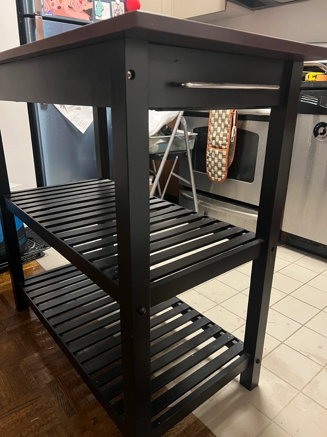 Kitchen Island with Drawer and Shelves - photo 2
