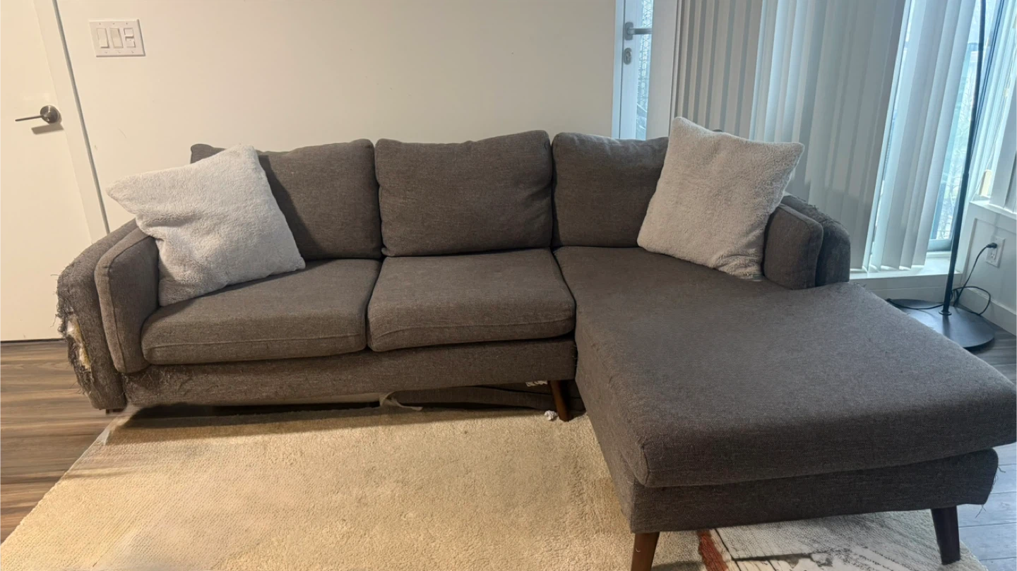 Grey Sectional Sofa with Chaise