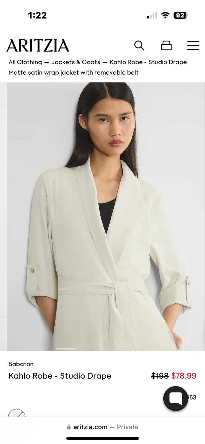 Babaton Kahlo Robe - Studio Drape Matte Satin Wrap Jacket - photo 4
