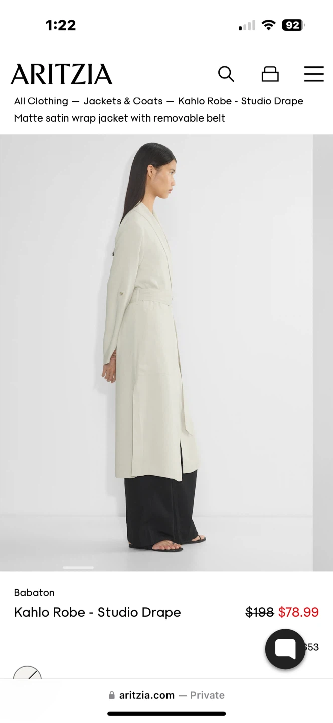 Babaton Kahlo Robe - Studio Drape Matte Satin Wrap Jacket - photo 3