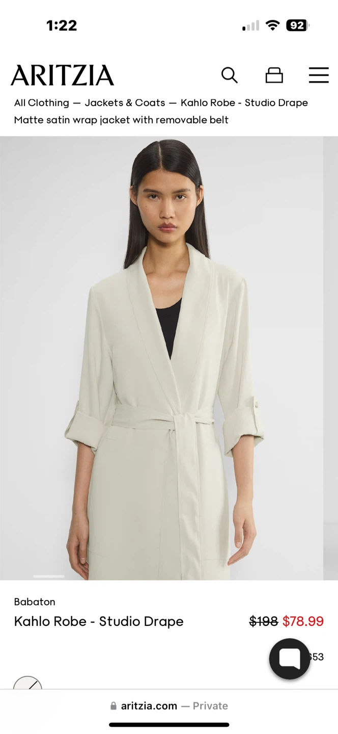 Babaton Kahlo Robe - Studio Drape Matte Satin Wrap Jacket - photo 2