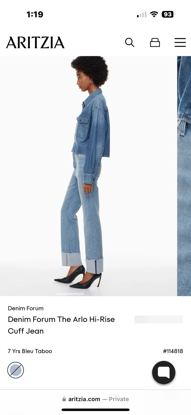 Aritzia Denim Forum The Arlo Hi-Rise Cuff Jean - photo 3