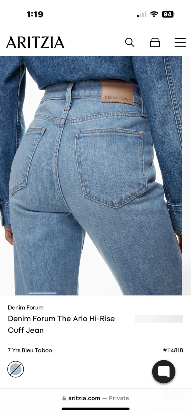 Aritzia Denim Forum The Arlo Hi-Rise Cuff Jean - photo 2