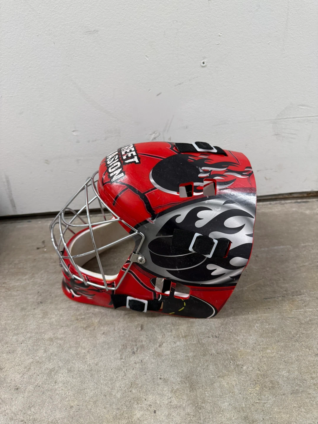 Red Street Invasion Goalie Mask