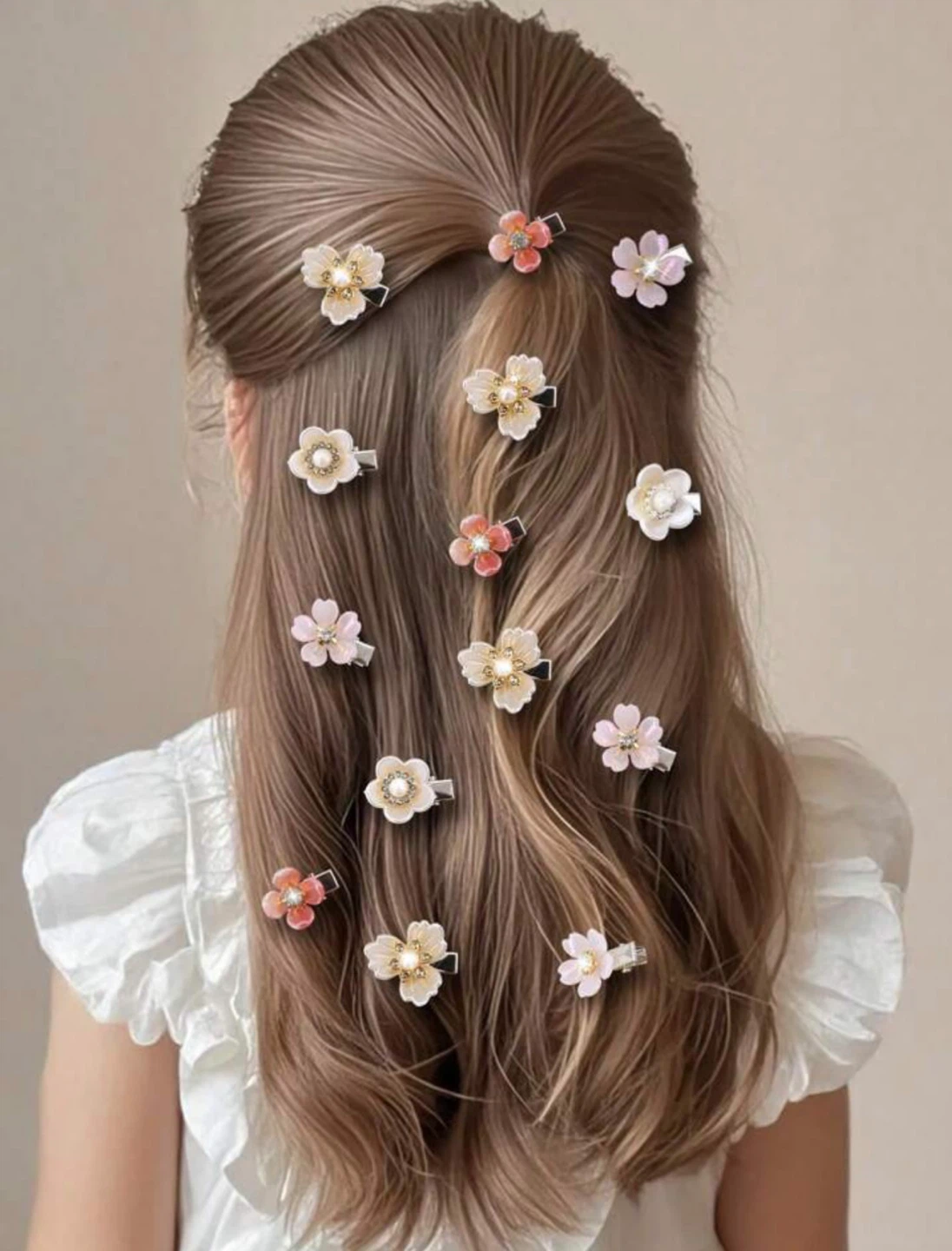 Flower Hair Clips - Set of 20