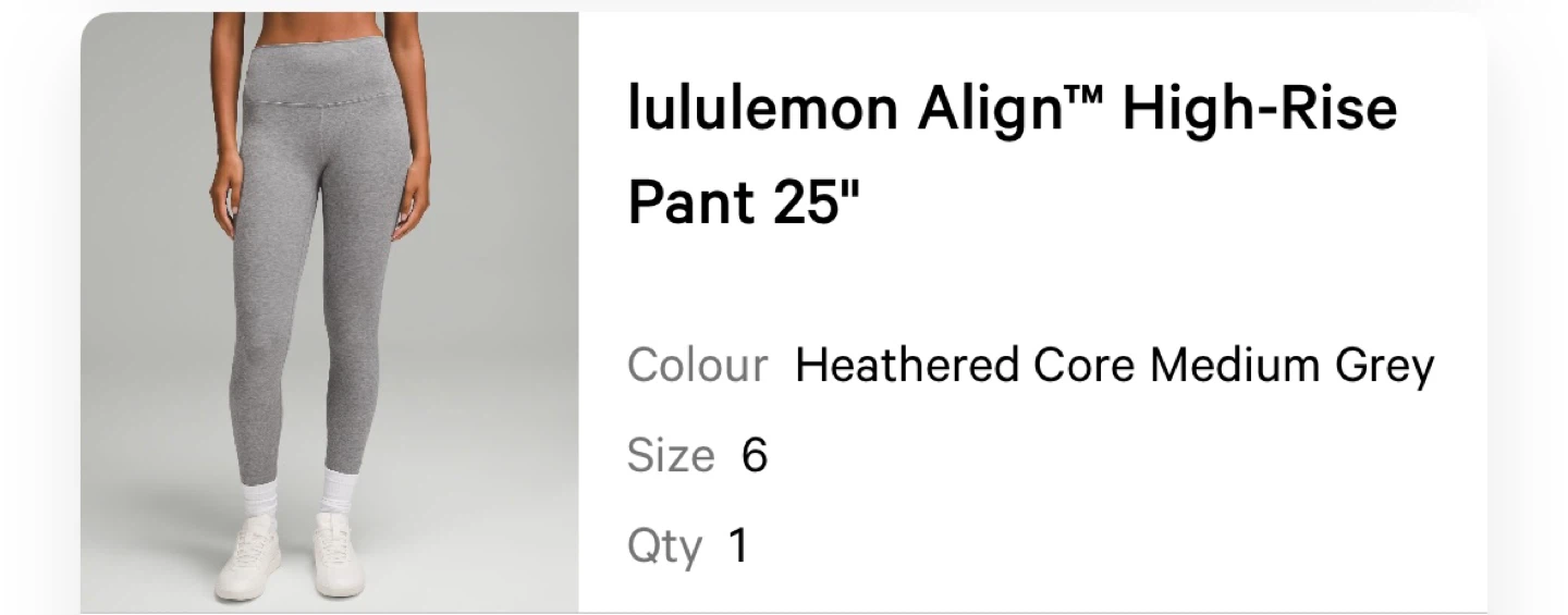 lululemon Align High-Rise Pant 25" Heathered Core 6