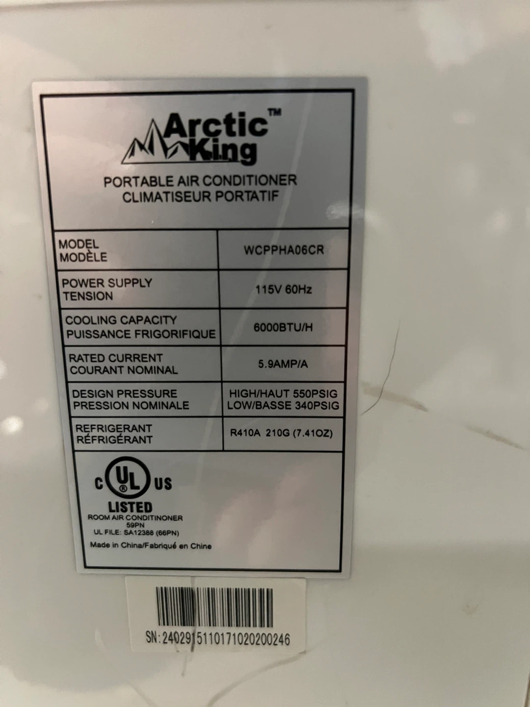Arctic King Portable Air Conditioner WCPPHA06CR - photo 2