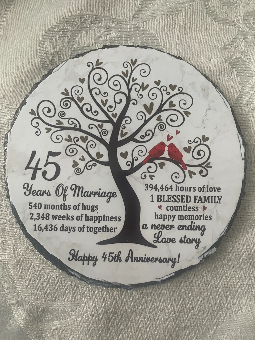 Happy 45th Anniversary Decorative Plaque