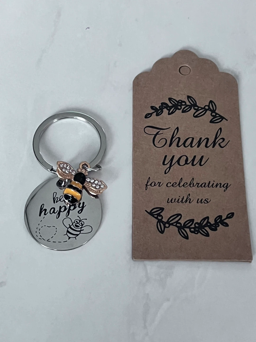 Bee Happy Keychain with Charm - photo 2