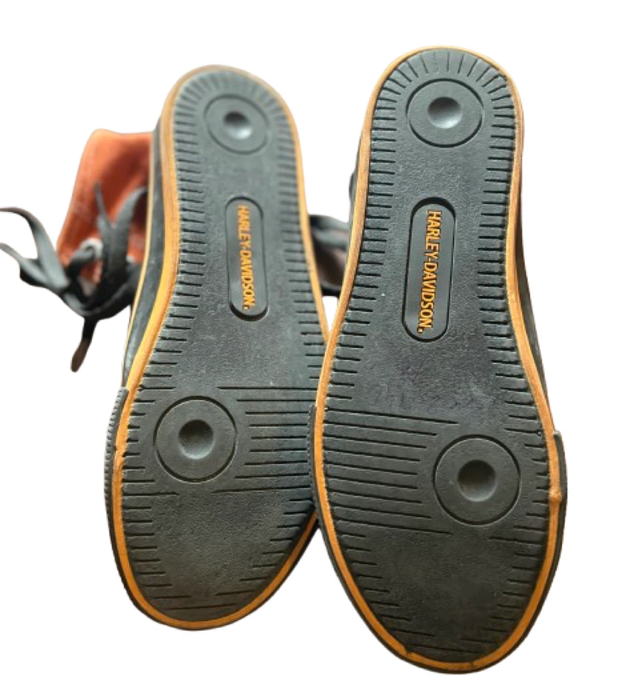🧡 Harley‑Davidson Kids’ Orange Canvas High‑Top Sneakers - photo 2