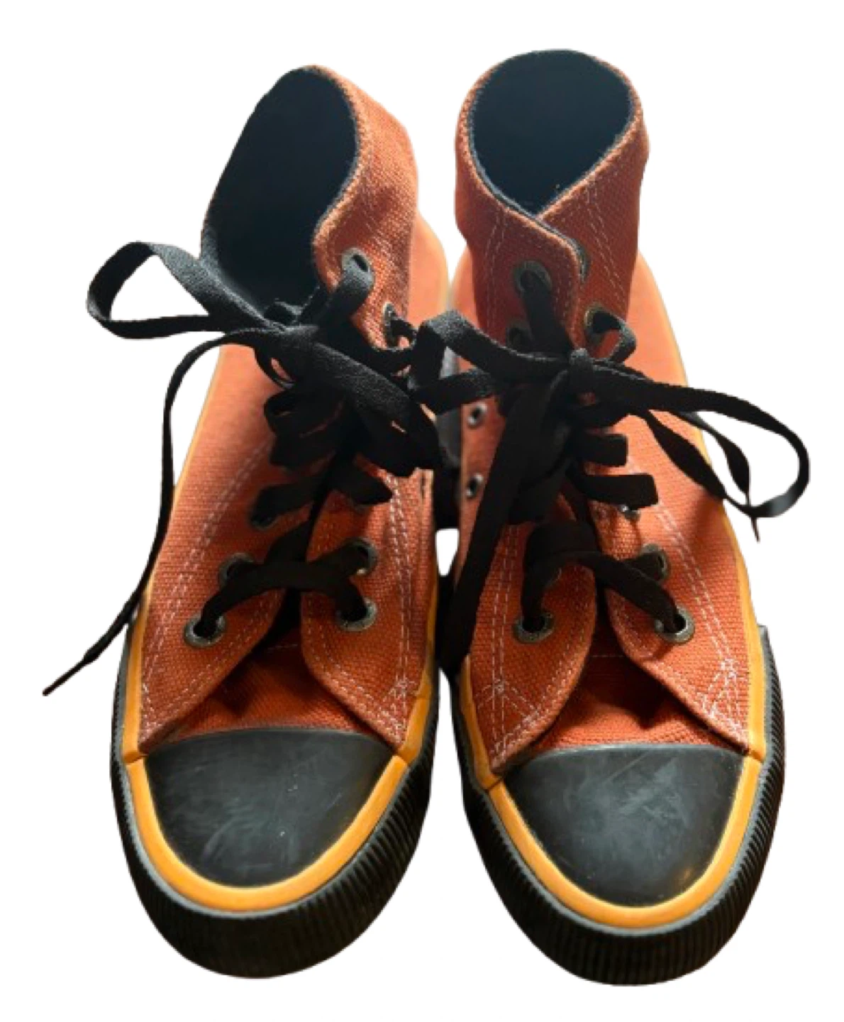 🧡 Harley‑Davidson Kids’ Orange Canvas High‑Top Sneakers