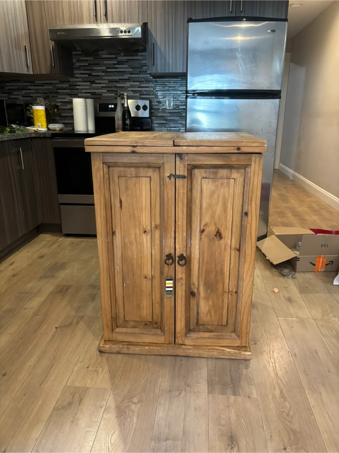 Wooden Bar Cabinet with Wine Racks - photo 2