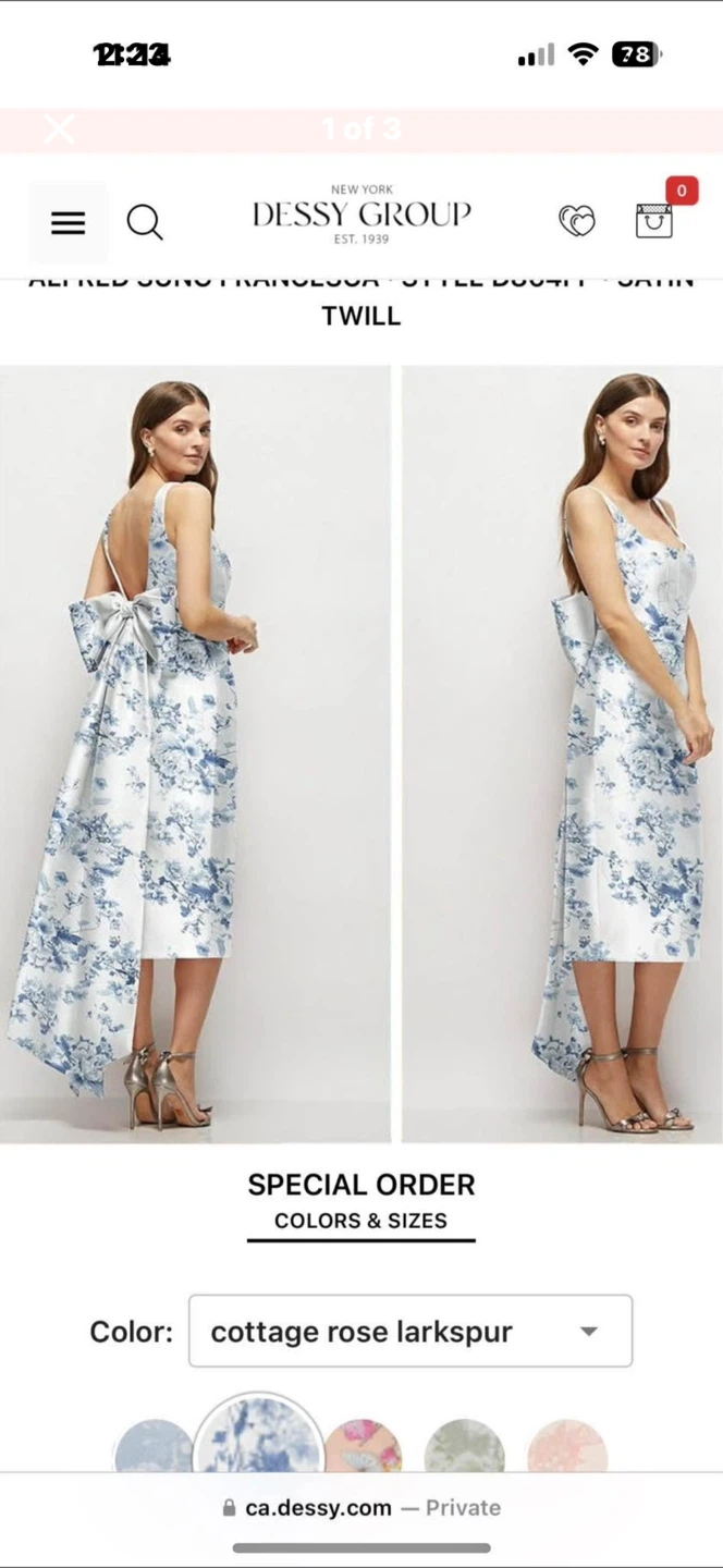 Dessy Group Alfred Sung FRANCESCA Style Midi Dress