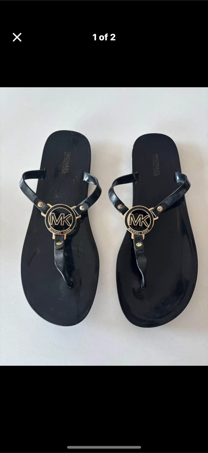 Michael Kors MK Jelly Flip Flops - Black