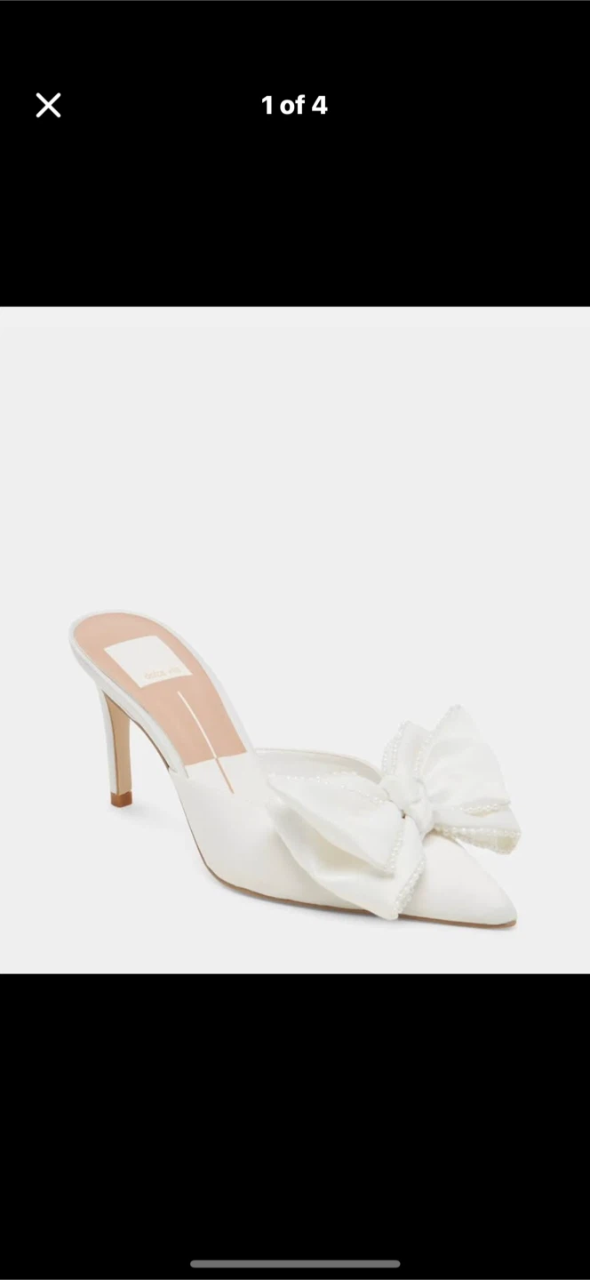 Dolce Vita White Bow Heels
