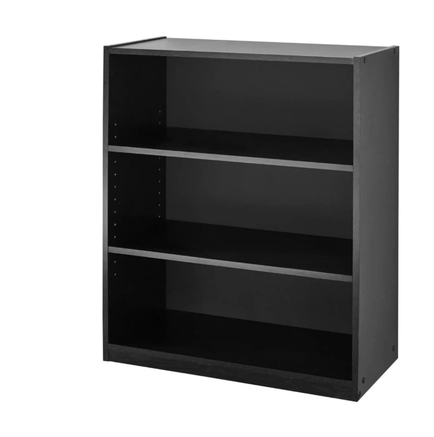 Black 3-Shelf Bookshelf - photo 2