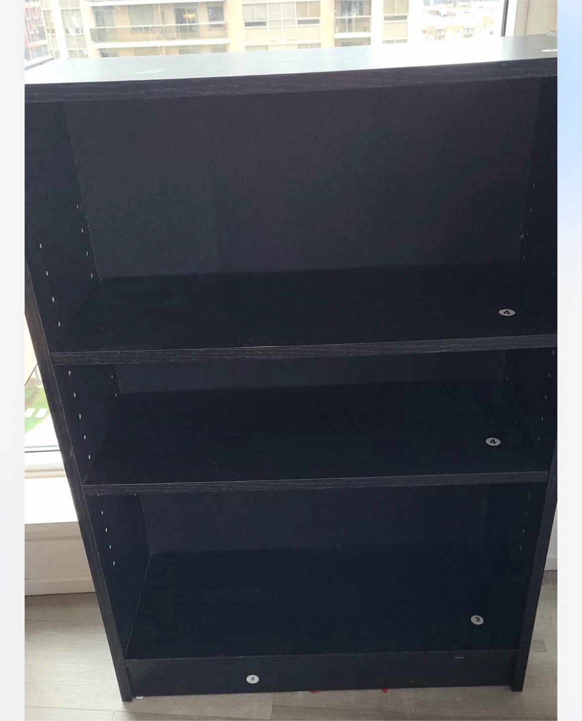 Black 3-Shelf Bookshelf - photo 3