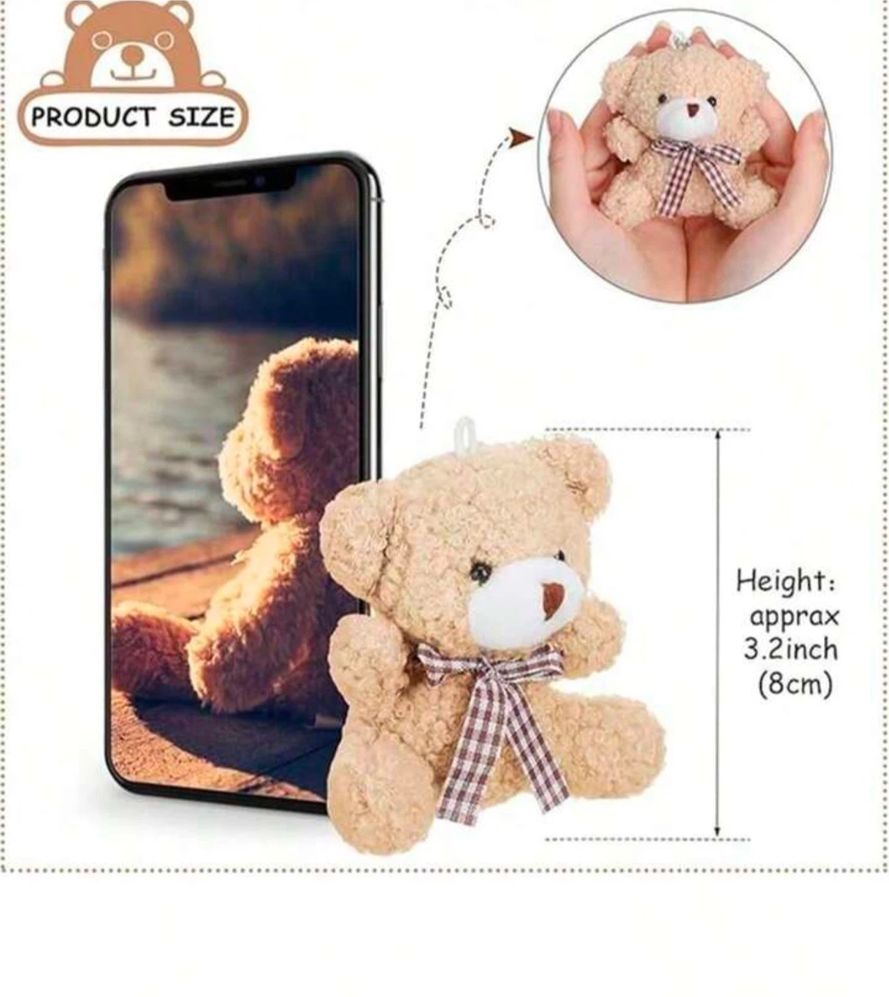 Teddy Bear Keychain Plush giveaway set of 6 - photo 3