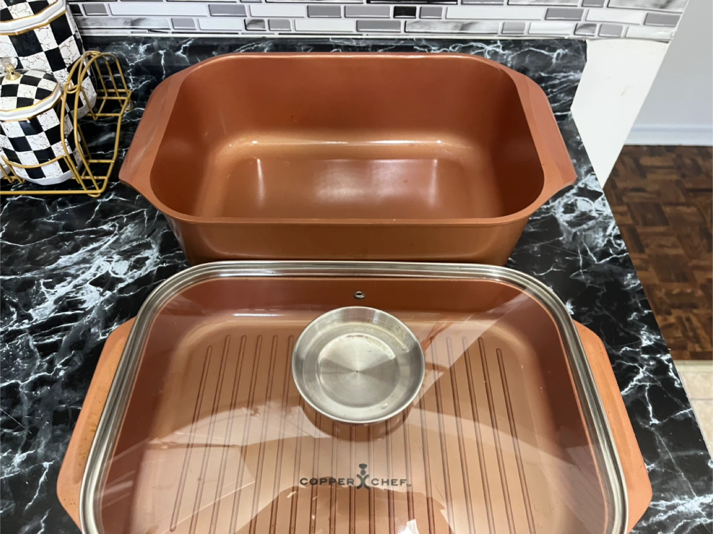 Copper Chef Griddle Pan with Glass Lid