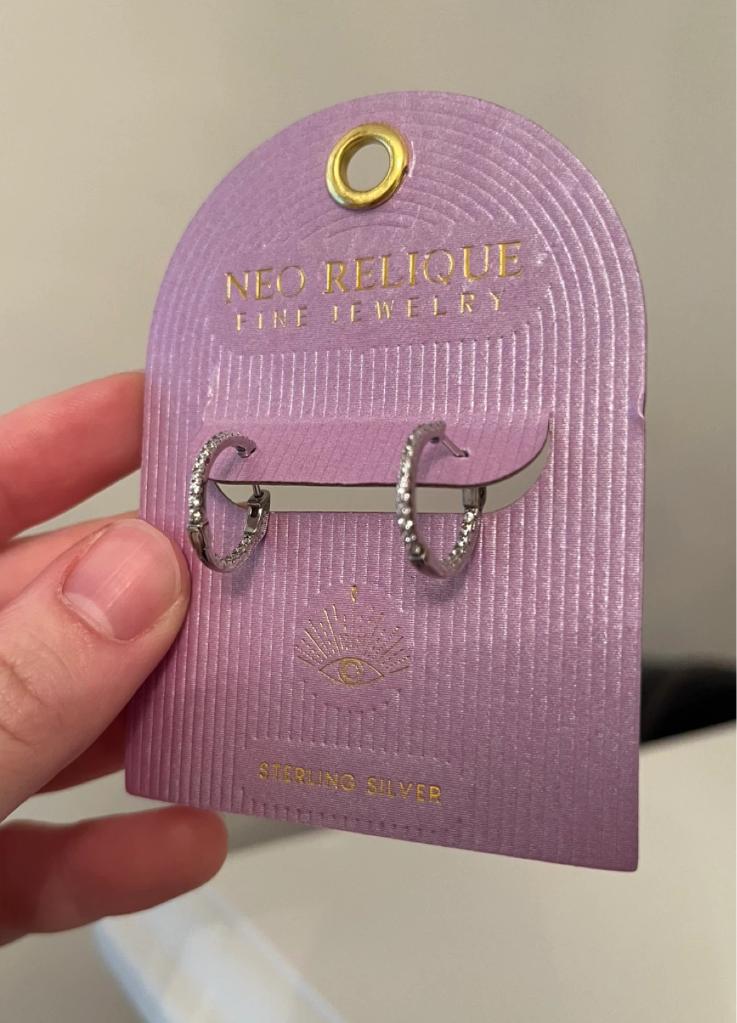 🆕Neo Relique Sterling Silver CZ Hoop Earrings - photo 2