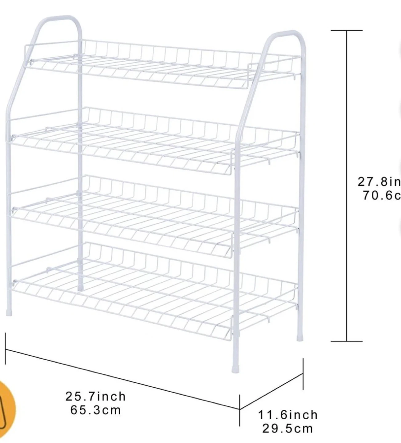 4-Tier White Shoe Rack Organizer - photo 2