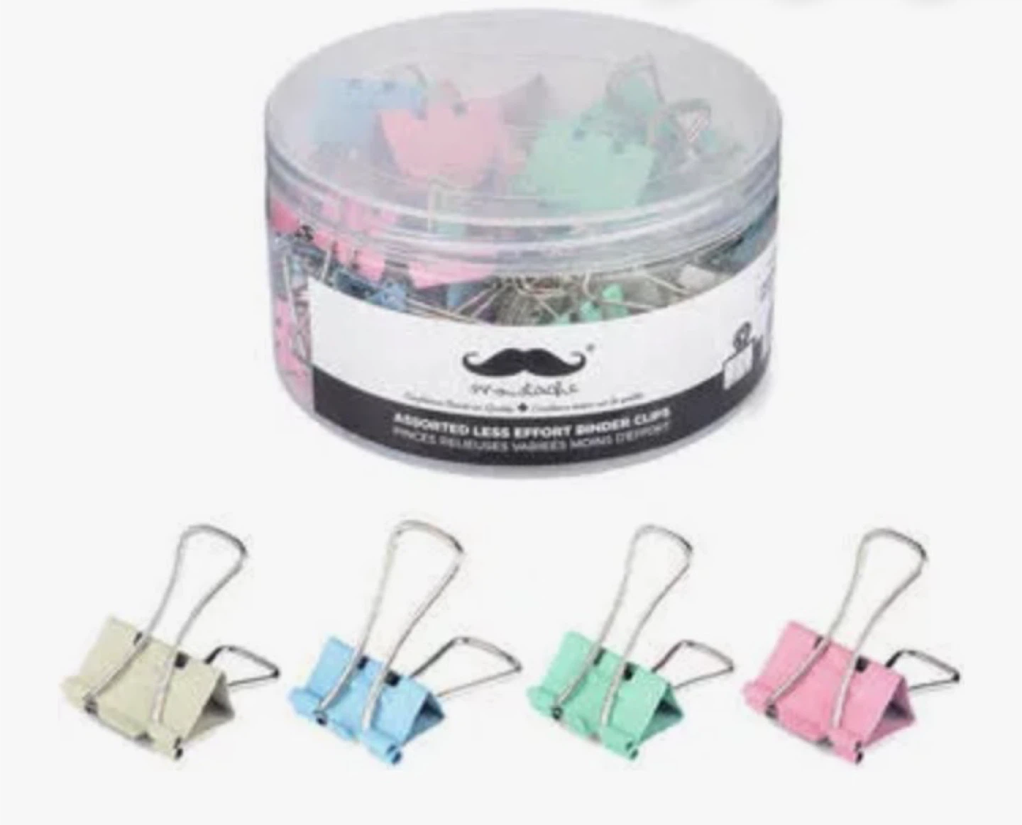 Moustache Less Effort Binder Clips (Set of 20)