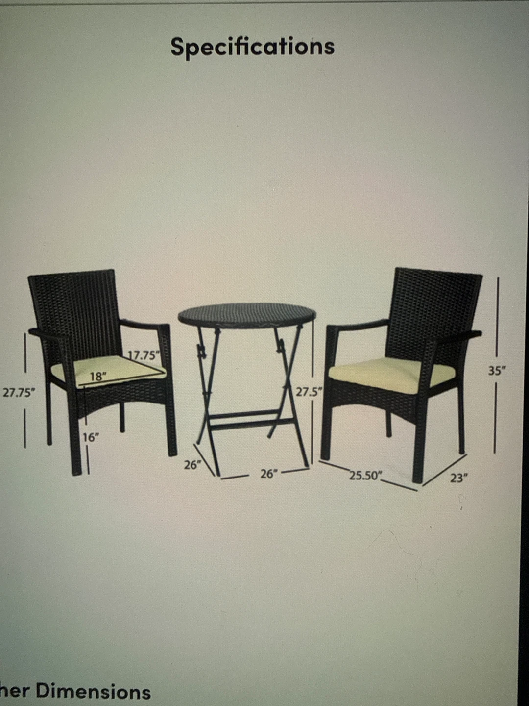 Patio Set - 2 Chairs & Table - photo 4