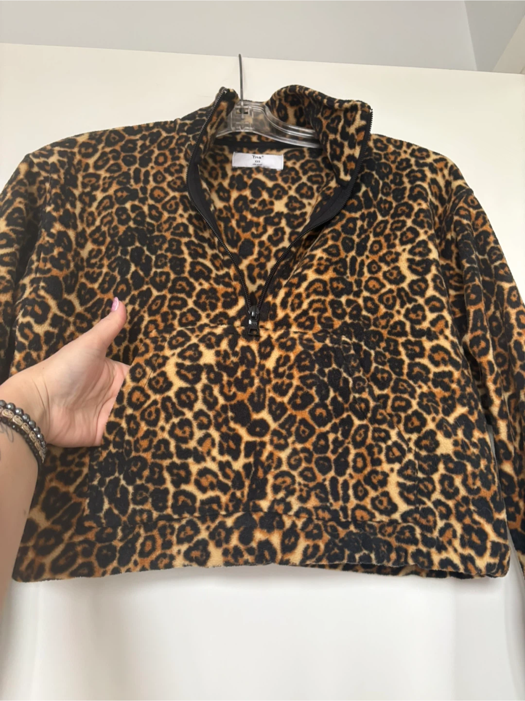Tna Leopard Print Fleece 1/2 Zip Pullover XXS - photo 4