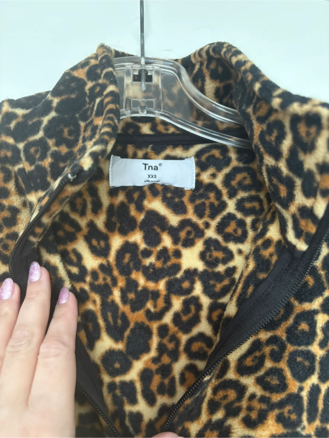 Tna Leopard Print Fleece 1/2 Zip Pullover XXS - photo 5