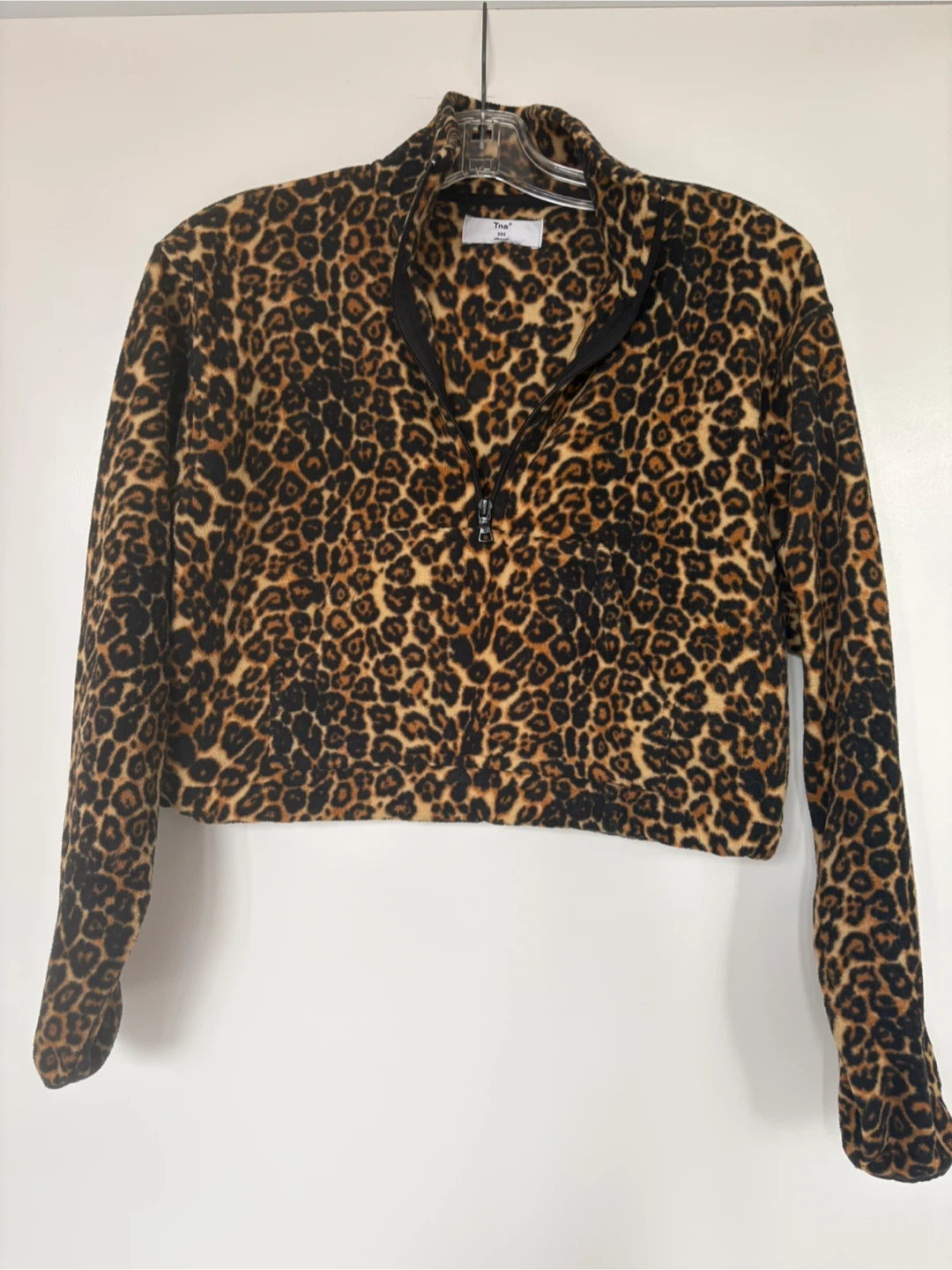 Tna Leopard Print Fleece 1/2 Zip Pullover XXS - photo 3