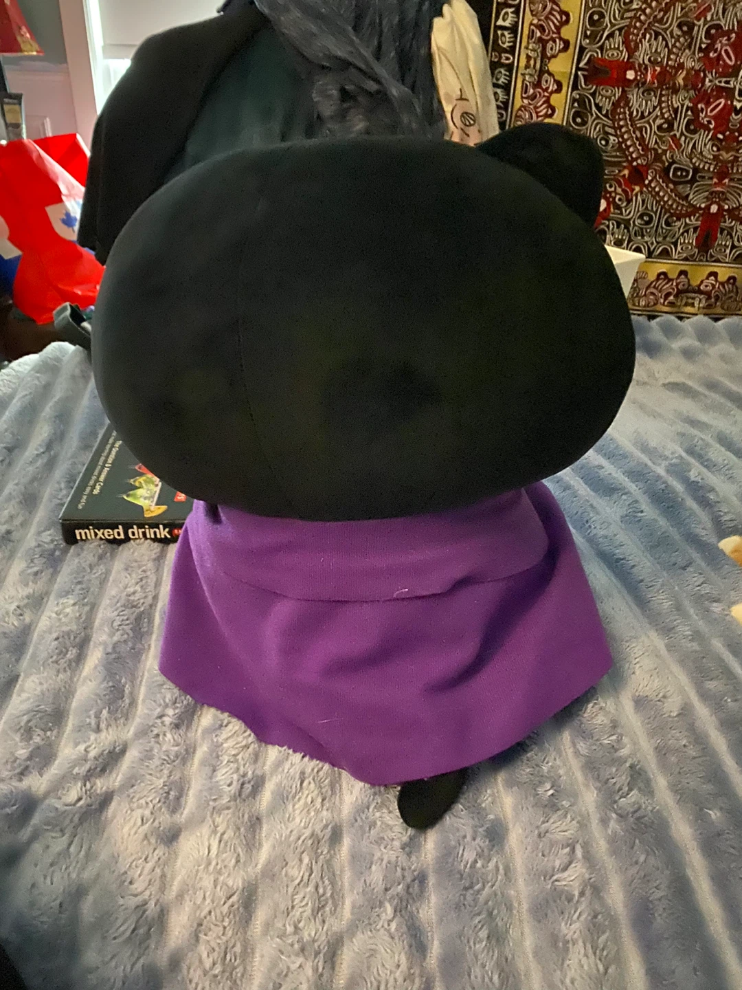 Black Cat Plush Toy with Purple Cape - photo 4