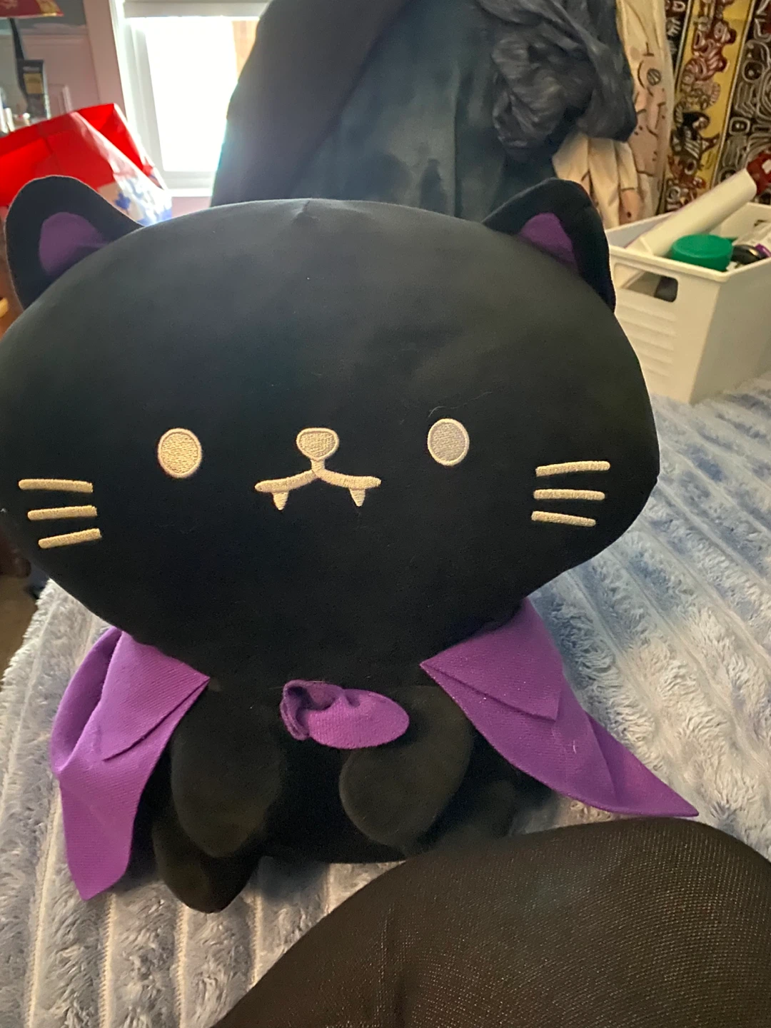 Black Cat Plush Toy with Purple Cape - photo 2