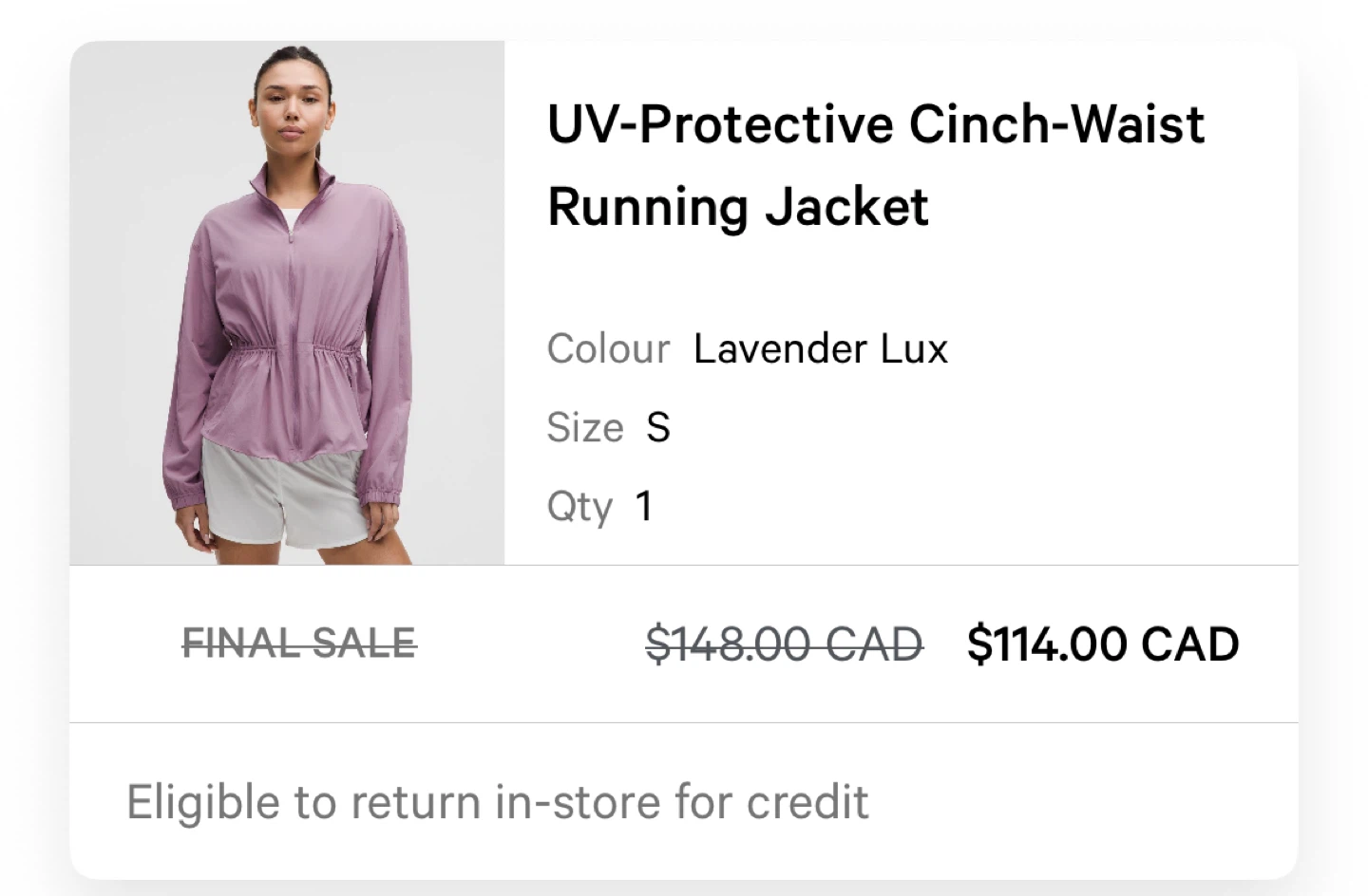 Lululemon UV-Protective Cinch-Waist Running Jacket - photo 2