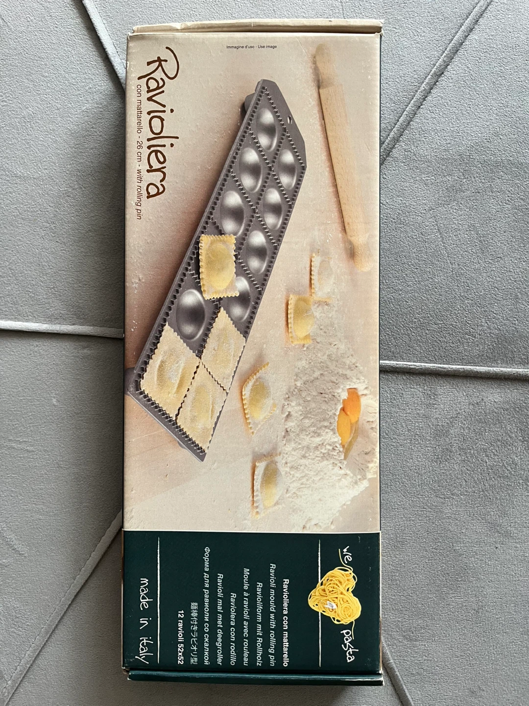 Ravioli Maker with Rolling Pin - Made in Italy