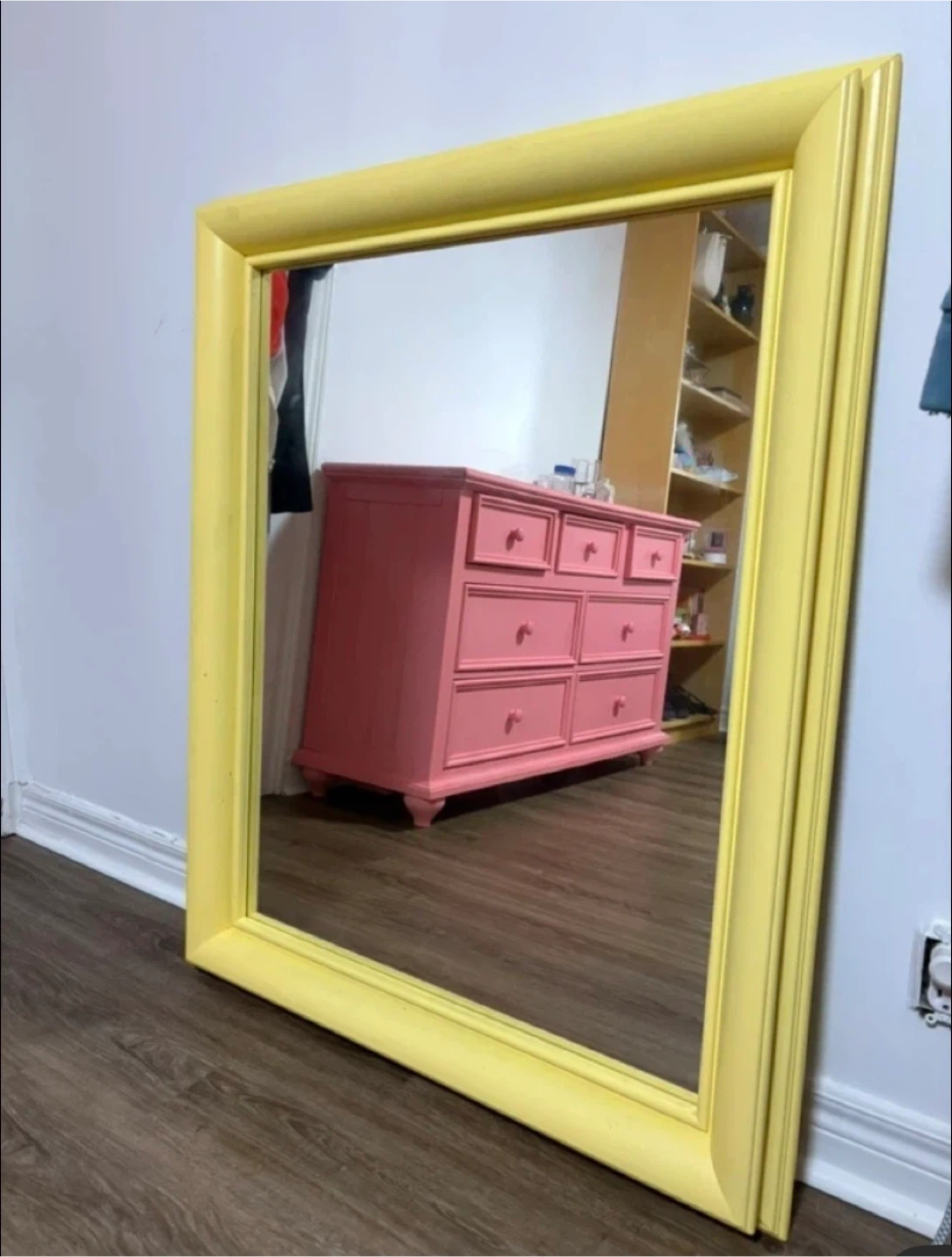 Moving sale!!! Needs to go ASAP. Yellow Framed Mirror