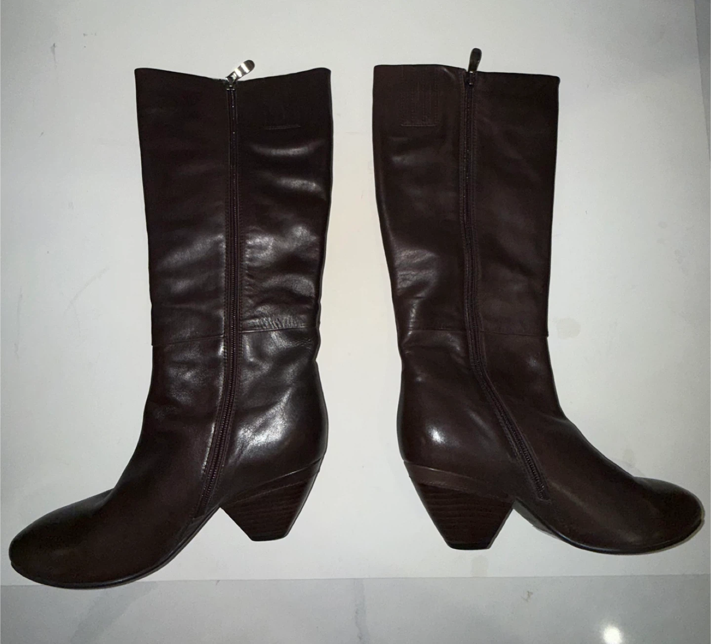 Brown and light brown Leather Knee-High Boots 2 pairs - photo 2
