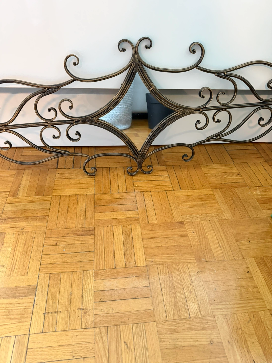 Ornate Metal Headboard with Mirror - photo 2