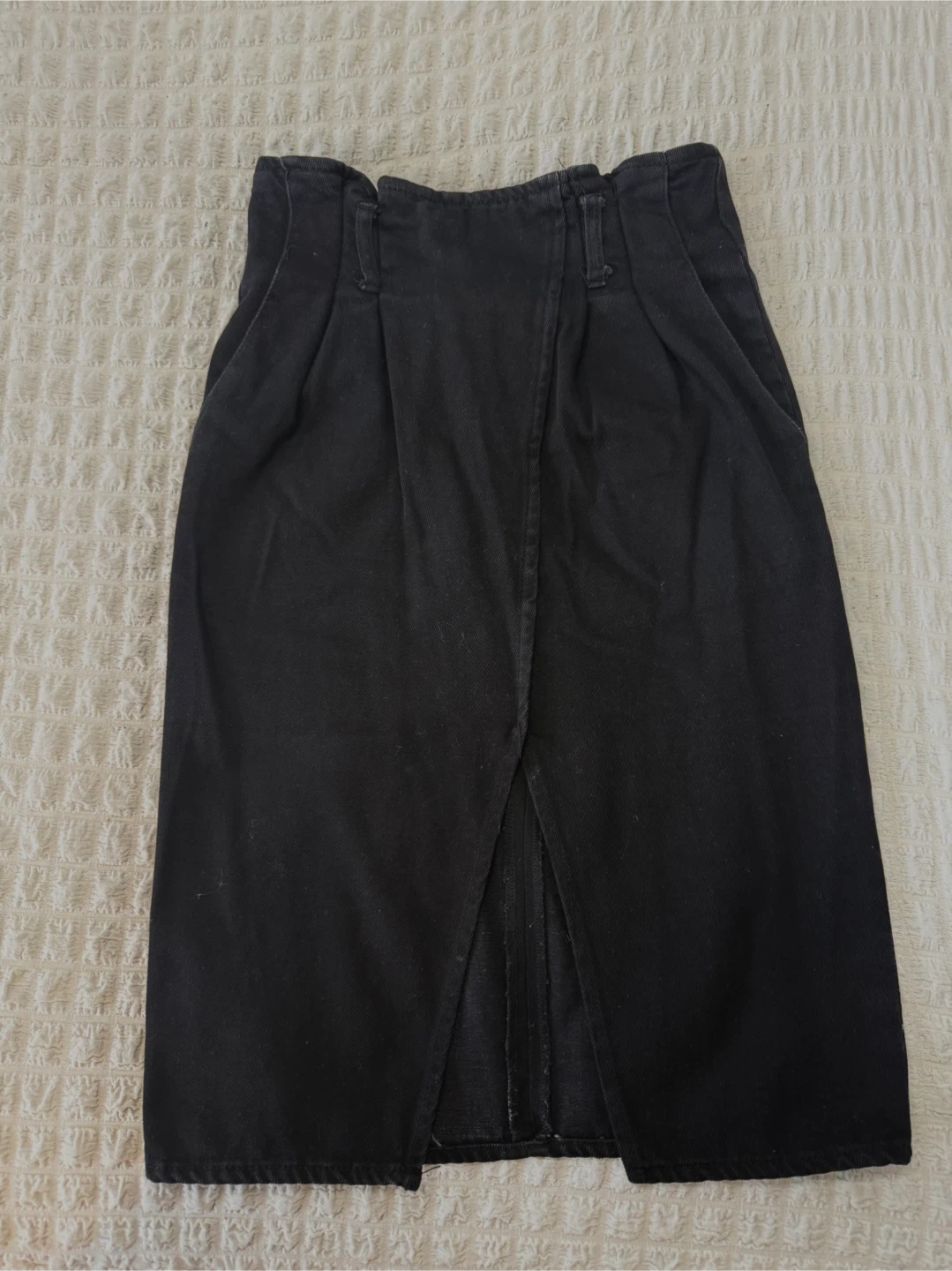 Black Denim Midi Skirt - photo 2