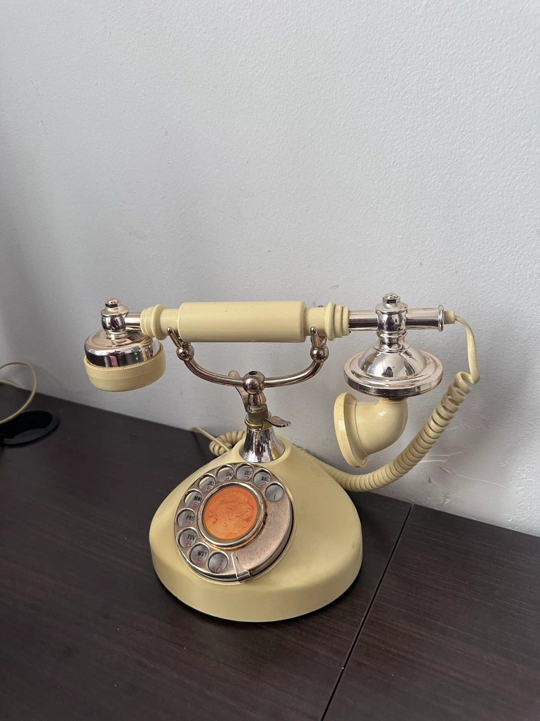 Vintage Rotary Dial Telephone Cream/Yellow French Style - photo 5