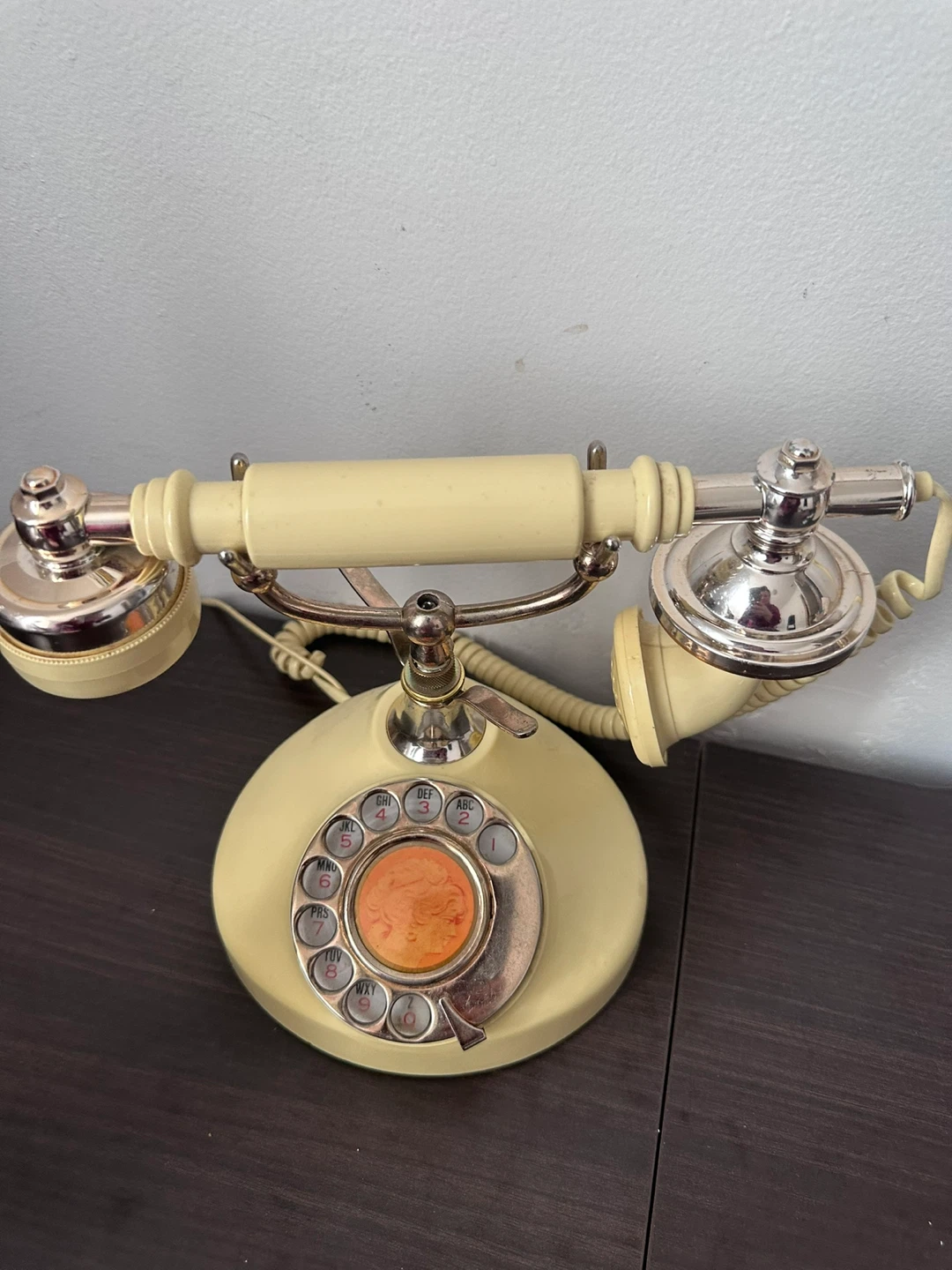 Vintage Rotary Dial Telephone Cream/Yellow French Style - photo 4