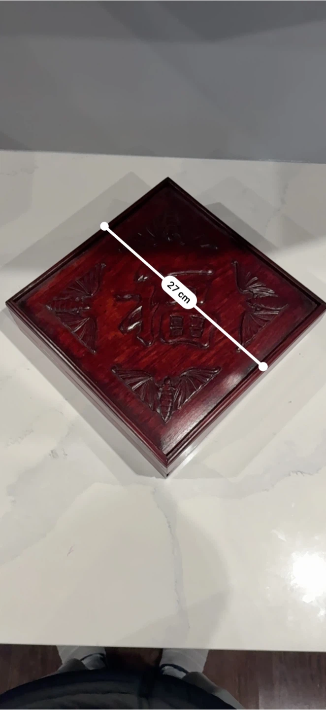 Carved Wooden Serving Tray Organizer - photo 3