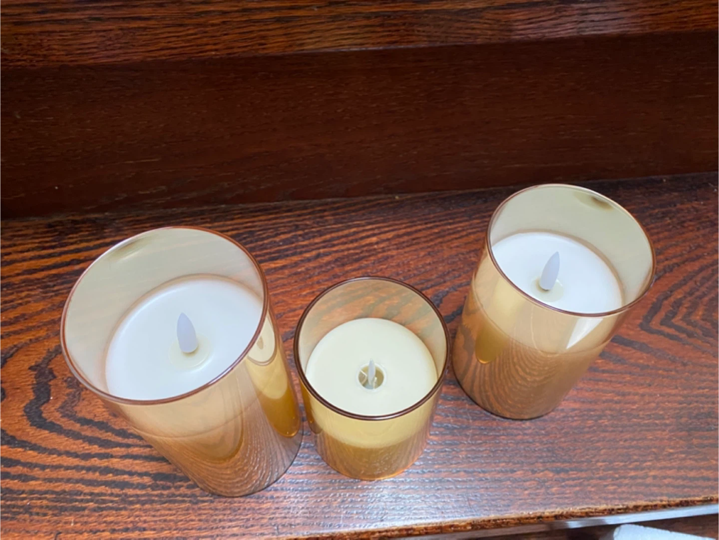 Set of 3 LED Flameless Candles in Glass Holders - photo 2