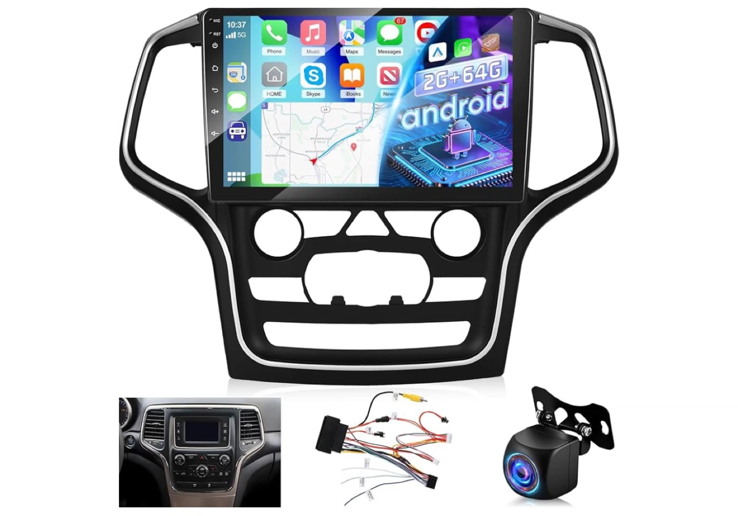 2+64G] Car Stereo for Jeep Grand CherokeeTouch Screen Android