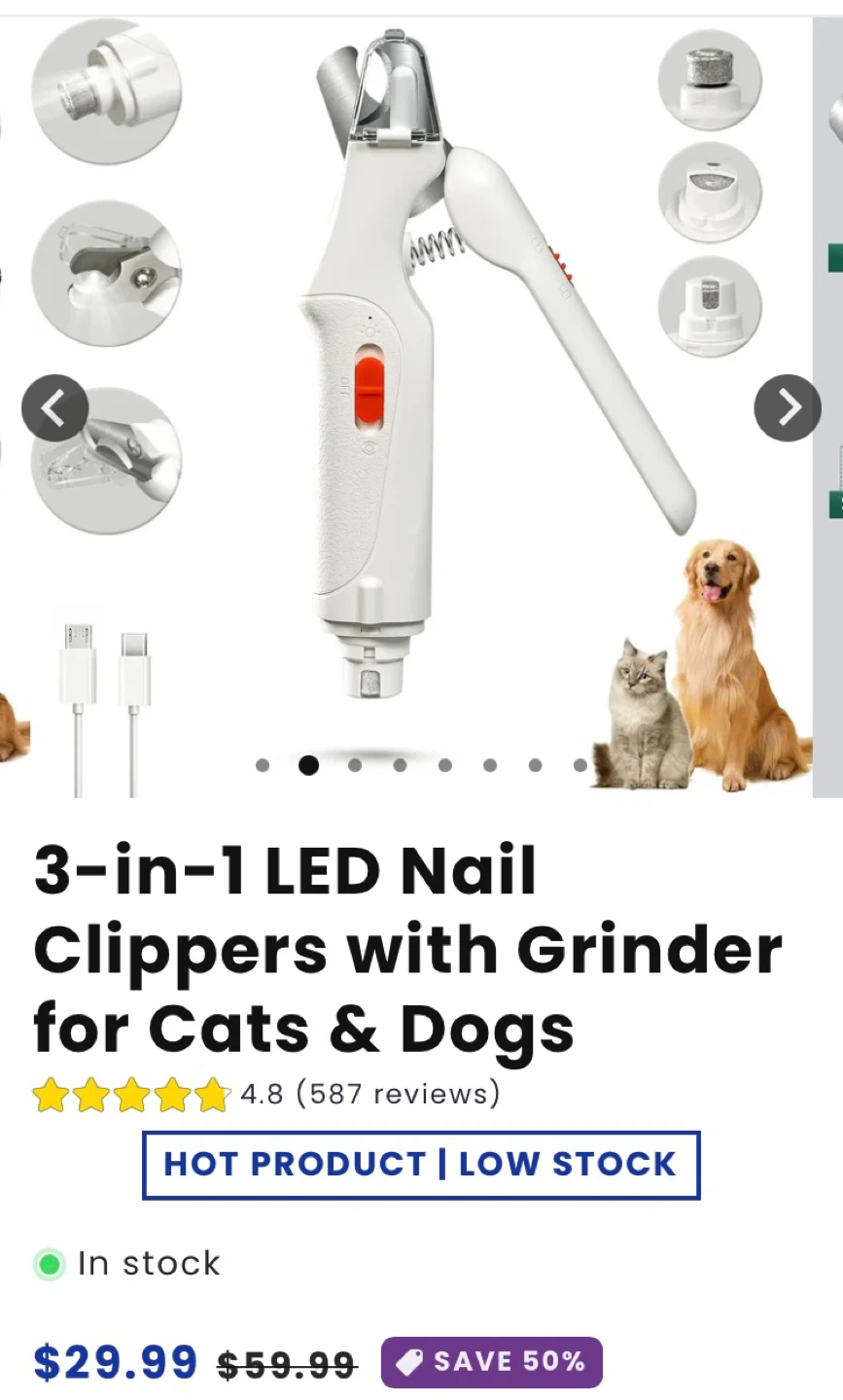 Cat Pick Multifunctional Pet Nail Grinder & Clipper Tool - photo 3