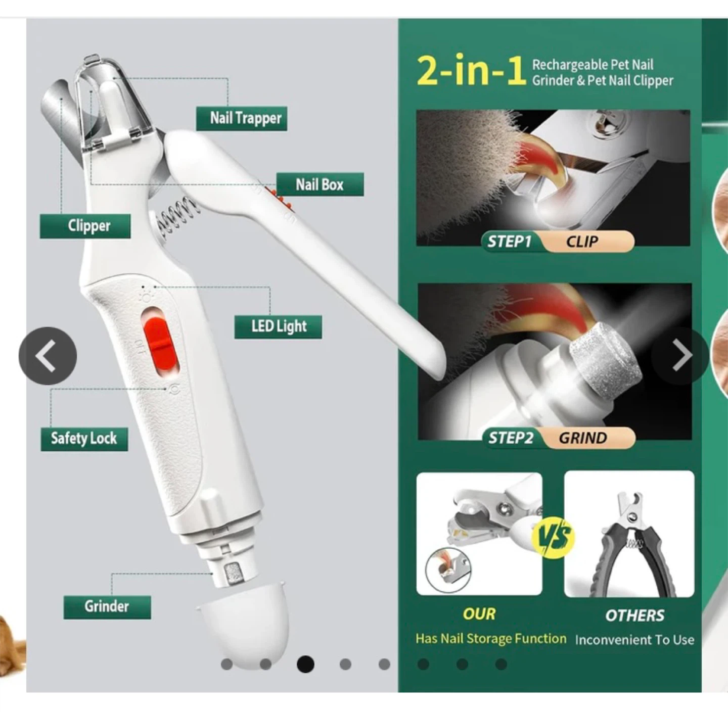 Cat Pick Multifunctional Pet Nail Grinder & Clipper Tool - photo 5