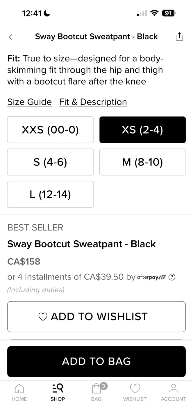Alo Yoga Sway Bootcut Sweatpant - Black - photo 4