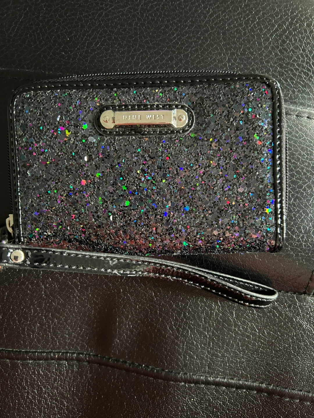 Nine West Black Glitter Wristlet Wallet - photo 2