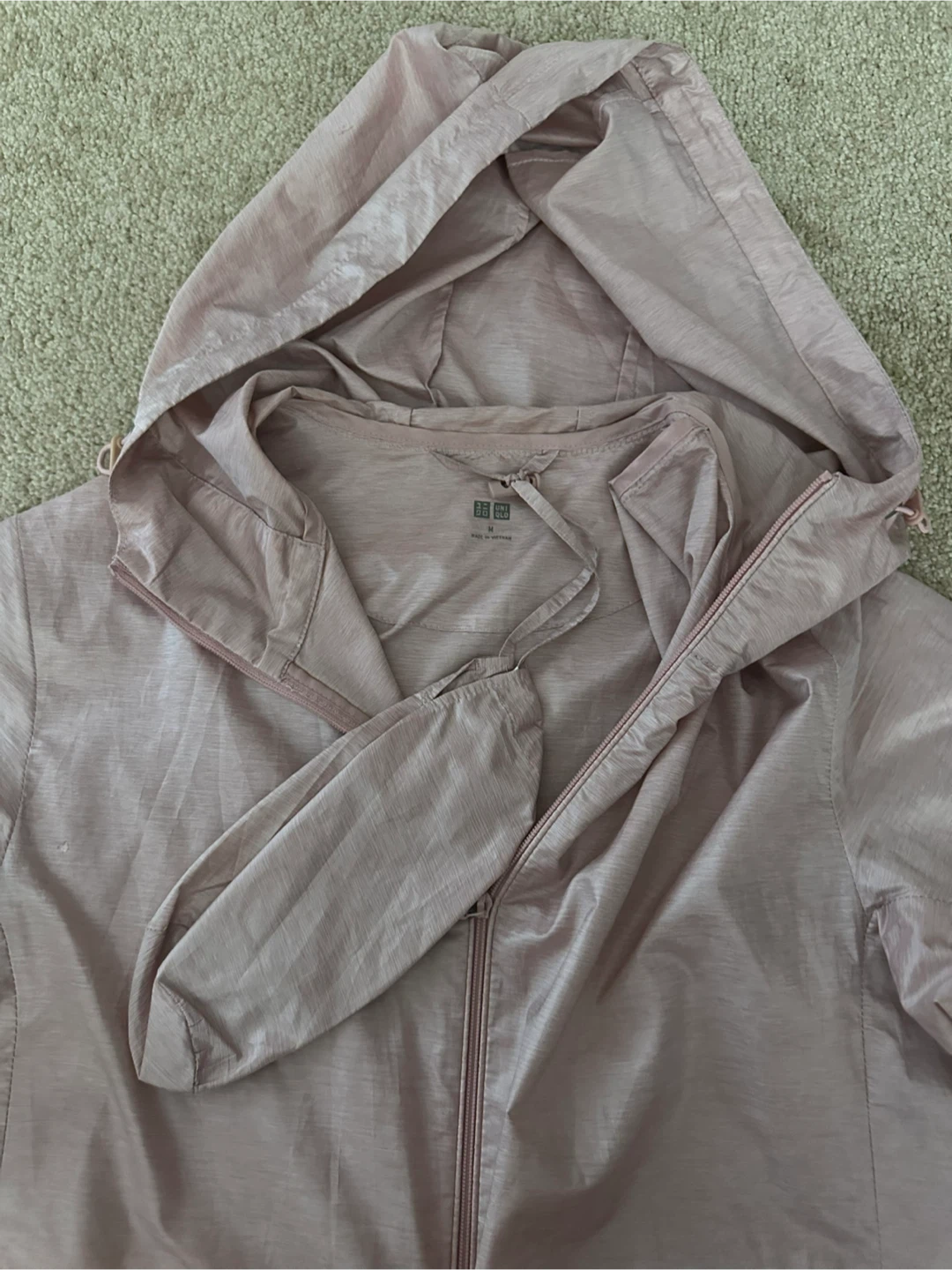 Uniqlo Pink Lightweight Hooded Jacket - Size Small