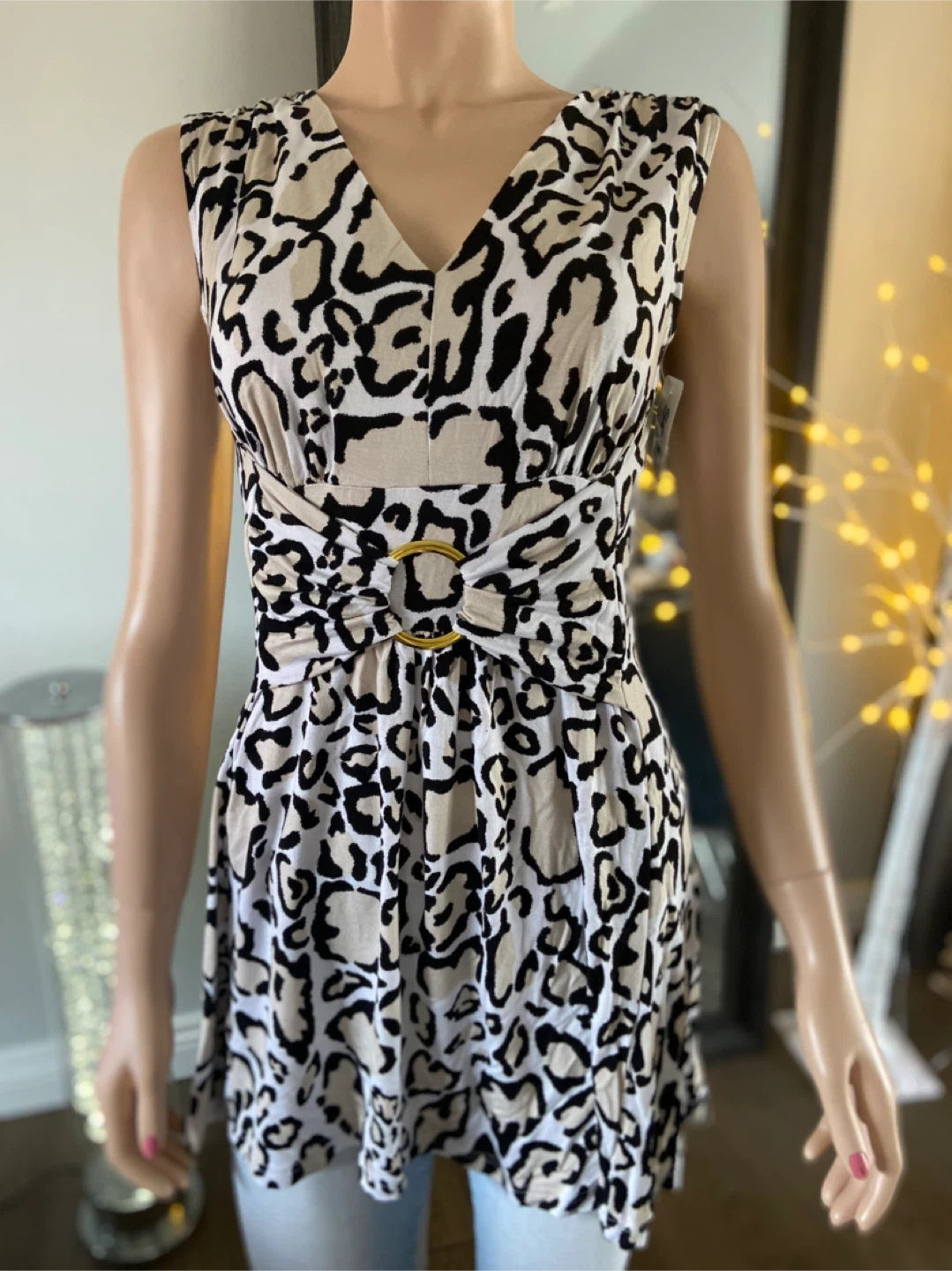 NWT: Liz Lange Women's Sleeveless Leopard Print Top S - photo 3