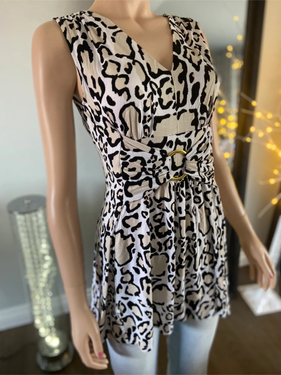 NWT: Liz Lange Women's Sleeveless Leopard Print Top S